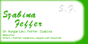 szabina feffer business card